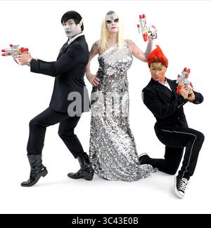 Jason Gardiner, Gail Porter e Louie Spence ad una chiamata per il National AIDS Trust Wig Party a Londra - 3 ottobre 2010 Foto Stock