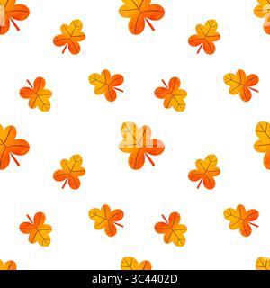 Motivo senza cuciture con foglie autunnali nei colori giallo e arancione. Ideale per carta da parati, carta regalo, tessuti e biglietti d'auguri. Foto Stock