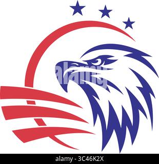 Illustrazione del logo dell'aquila americana Illustrazione Vettoriale