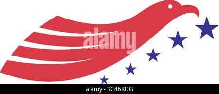 Illustrazione del logo dell'aquila americana Illustrazione Vettoriale