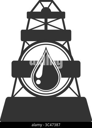 La trivellazione petrolifera azienda simbolo Illustrazione Vettoriale