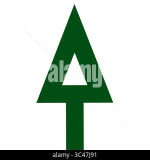 Una freccia verde rivolta verso l'alto. Bolla vocale per Web e app. Icona per i progetti. Illustrazione. Forma, geometria. Foto Stock