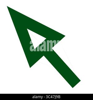 Una freccia verde rivolta verso sinistra. Bolla vocale per Web e app. Icona per i progetti. Illustrazione. Forma, geometria. Foto Stock