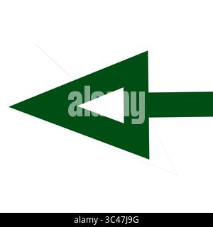 Una freccia verde rivolta verso sinistra. Bolla vocale per Web e app. Icona per i progetti. Illustrazione. Forma, geometria. Foto Stock
