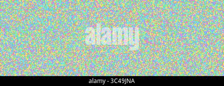 Motivo a tessere vettoriali senza cuciture con stile di gioco retrò a 8 bit, con colori blu, verde, giallo, rosa, viola, arancione. Perfetto per l'asilo, la scuola Illustrazione Vettoriale