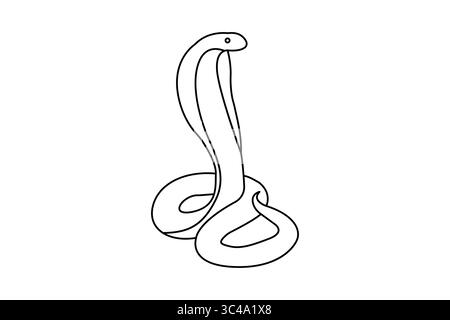 Semplice icona del serpente, design a linea singola art minimal Illustrazione Vettoriale