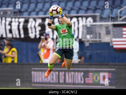 26 luglio 2018 - Kansas City, Kansas, Stati Uniti - Kansas City, KS - 26 luglio 2018: L'Australia ha sconfitto il Brasile 3-1 durante il Tournament of Nations al Children's Mercy Park. (Immagine di credito: © Brad Smith/ISIPhotos via ZUMA Wire) Foto Stock