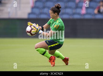 26 luglio 2018 - Kansas City, Kansas, Stati Uniti - Kansas City, KS - 26 luglio 2018: L'Australia ha sconfitto il Brasile 3-1 durante il Tournament of Nations al Children's Mercy Park. (Immagine di credito: © Brad Smith/ISIPhotos via ZUMA Wire) Foto Stock