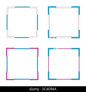 Cornice quadrata stilizzata. Blocchi di colore in grassetto. Design moderno e minimalista. Illustrazione Vettoriale