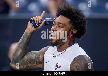 18 agosto 2018: Il linebacker degli Houston Texans Benardrick McKinney (55) prima di una gara di pre-stagione tra gli Houston Texans e i San Francisco 49ers all'NRG Stadium di Houston, Texas. Houston vinse la partita 16 a 13. ..Trask Smith/CSM(immagine di credito: &Copy; Trask Smith/CSM tramite filo ZUMA) Foto Stock
