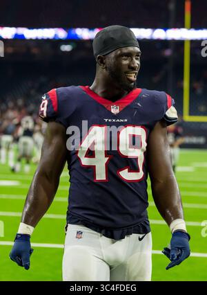 18 agosto 2018 - Houston, Texas, USA - il linebacker degli Houston Texans Josh Keyes (49) in una gara di pre-stagione NFL tra i San Francisco 49ers e gli Houston Texans il 18 agosto 2018 all'NRG Stadium di Houston, Texas. Gli Houston Texans hanno battuto i San Francisco 49ers 16-13 (Credit Image: © Maria Lysaker via ZUMA Wire) Foto Stock