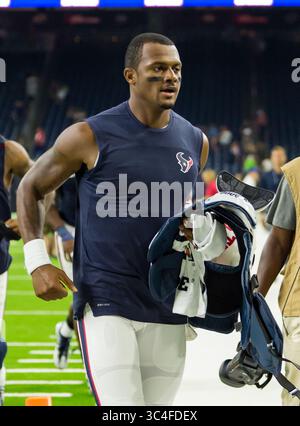 18 agosto 2018 - Houston, Texas, USA - quarterback degli Houston Texans Deshaun Watson (4) in una gara di pre-stagione NFL tra i San Francisco 49ers e gli Houston Texans il 18 agosto 2018 all'NRG Stadium di Houston, Texas. Gli Houston Texans hanno battuto i San Francisco 49ers 16-13 (Credit Image: © Maria Lysaker via ZUMA Wire) Foto Stock
