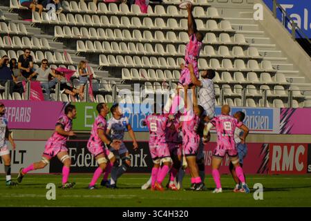 1 settembre 2018 - Parigi, Francia - Stade Francais Wing NAYACALEVU in azione durante il campionato francese di rugby Top 14 match tra Stade Francais e Bordeaux-Begles allo stadio Jean Bouin di Parigi - Francia..Stade Francais ha vinto 20-8 (immagine di credito: © Pierre Stevenin/ZUMA Wire) Foto Stock