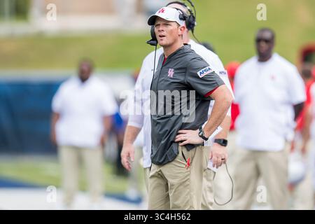 1 settembre 2018: Capo-allenatore degli Houston Cougars Major Applewhite durante il secondo quarto di una partita di football NCAA tra gli Houston Cougars e i Rice Owls al Rice Stadium di Houston, Texas. Houston ha vinto la partita 45 a 27...Trask Smith/CSM(Credit Image: &Copy; Trask Smith/CSM via ZUMA Wire) Foto Stock