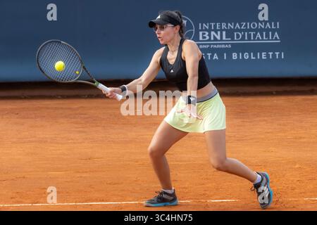 Palermo, Italia. 26 luglio 2025. Palermo Ladies Open 2025: Estelle Cascino e Shuo Feng contro Momoko Kobori e Ayano Shimizu. Estelle Cascino durante l'ultima partita a Palermo. (Credit Image: © Antonio Melita/Pacific Press via ZUMA Press Wire) SOLO PER USO EDITORIALE! Non per USO commerciale! Foto Stock