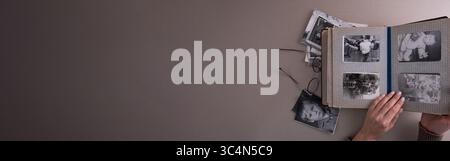 BAKU, AZERBAIGIAN - 18 giugno 2024. Stampe di foto vintage vintage antiche in bianco e nero retrò. Ricordi e nostalgia Foto Stock