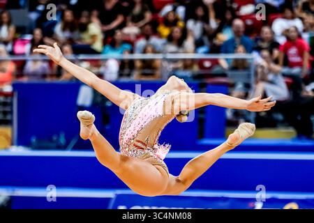 14 settembre 2018: Nicol Ruprecht di Â Austria durante la finale individuale all-around all'Arena Armeec di Sofia ai 36° Campionati del mondo di ginnastica ritmica. Ulrik Pedersen/CSM(immagine di credito: &Copy; Ulrik Pedersen/CSM tramite cavo ZUMA) Foto Stock