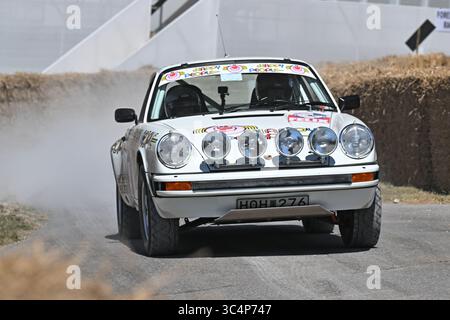 Johan-Frank Dirickx, Porsche 911 SC, Forest Rally Stage, nascita di Stage Rally, nei primi giorni c'era bisogno di resilienza e velocità, Foto Stock