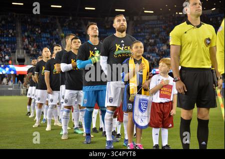 19 settembre 2018 - San Jose, California, Stati Uniti - San Jose, CA - mercoledì 19 settembre 2018: San Jose Earthquakes, Guram Kashia prima di una partita di Major League Soccer (MLS) tra San Jose Earthquakes e Atlanta United FC all'Avaya Stadium. (Immagine di credito: © John Todd/ISIPhotos via ZUMA Wire) Foto Stock