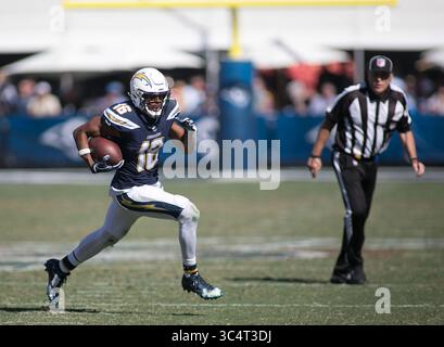 23 settembre 2018 - Los Angeles, California, Stati Uniti - 16 Tyrell Williams, WR dei Los Angeles Chargers durante la loro partita NFL contro i Los Angeles Rams domenica 23 settembre 2018 al Los Angeles Coliseum di Los Angeles, California. (Immagine di credito: © Prensa Internacional via cavo ZUMA) Foto Stock