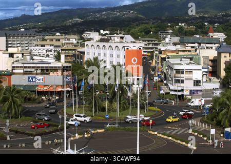 March 19, 2015 - French Polynesia, France - Overview of Papeete city. Tahiti, French Polynesia, Papeete's harbour, Tahiti Nui, Society Islands, French Polynesia, South Pacific. (Credit Image: © Sergi Reboredo/ZUMA Wire) Stock Photo