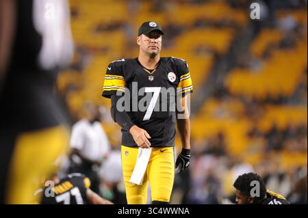 30 settembre 2018: Steelers #7 Ben Roethlisberger durante la partita Pittsburgh Steelers vs Baltimore Ravens all'Heinz Field di Pittsburgh, PA. Jason Pohuski/CSM (immagine di credito: &Copy; Jason Pohuski/CSM tramite cavo ZUMA) Foto Stock