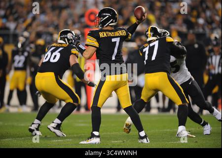 30 settembre 2018: Steelers #7 Ben Roethlisberger durante la partita Pittsburgh Steelers vs Baltimore Ravens all'Heinz Field di Pittsburgh, PA. Jason Pohuski/CSM (immagine di credito: &Copy; Jason Pohuski/CSM tramite cavo ZUMA) Foto Stock