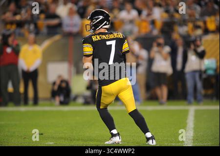 30 settembre 2018: Steelers #7 Ben Roethlisberger durante la partita Pittsburgh Steelers vs Baltimore Ravens all'Heinz Field di Pittsburgh, PA. Jason Pohuski/CSM (immagine di credito: &Copy; Jason Pohuski/CSM tramite cavo ZUMA) Foto Stock