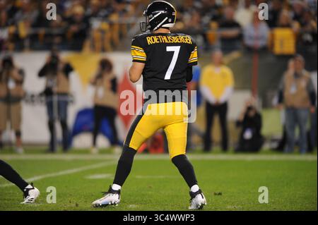 30 settembre 2018: Steelers #7 Ben Roethlisberger durante la partita Pittsburgh Steelers vs Baltimore Ravens all'Heinz Field di Pittsburgh, PA. Jason Pohuski/CSM (immagine di credito: &Copy; Jason Pohuski/CSM tramite cavo ZUMA) Foto Stock