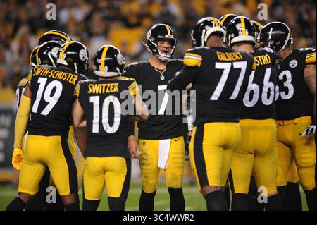 30 settembre 2018: Steelers #7 Ben Roethlisberger durante la partita Pittsburgh Steelers vs Baltimore Ravens all'Heinz Field di Pittsburgh, PA. Jason Pohuski/CSM (immagine di credito: &Copy; Jason Pohuski/CSM tramite cavo ZUMA) Foto Stock