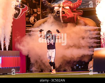 7 ottobre 2018 - Houston, Texas, USA - Houston Texans tight end Ryan Griffin (84) durante l'introduzione dei giocatori della partita NFL tra Dallas Cowboys e Houston Texans il 7 ottobre 2018 all'NRG Stadium di Houston, Texas. Gli Houston Texans sconfissero i Dallas Cowboys 19-16. Â©Maria Lysaker-ZUMA Press (immagine di credito: © Maria Lysaker/ZUMA Wire) Foto Stock
