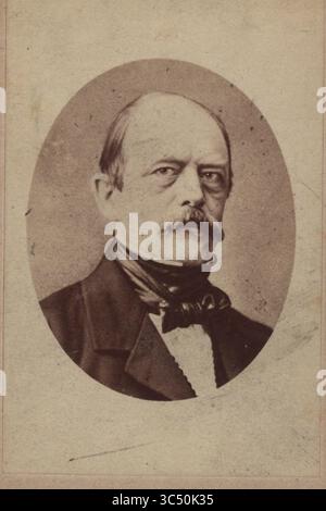 Ritratto di otto conte di Bismarck (1815-1898), Cancelliere. 1863. Vintage Austrian Archive Fotografia 19th Century Portrait, by unknown. Foto Stock