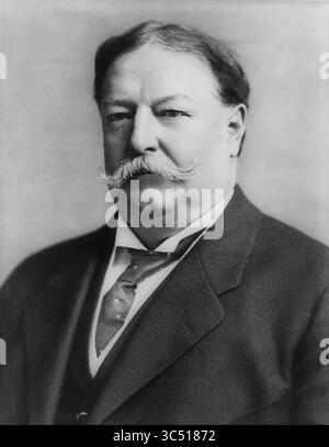 27 giugno 2019, USA: William Howard Taft (1857-1930), 27° Presidente degli Stati Uniti 1909-1913, 10° Presidente degli Stati Uniti 1921-1930, Ritratto capo e spalle, 1908 (Credit Image: © JT Vintage/Glasshouse via ZUMA Wire) Foto Stock