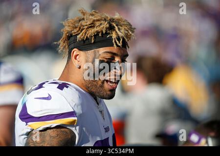 15 dicembre 2019, il tight end dei Minnesota Vikings Irv Smith (84) in azione durante la partita NFL tra i Los Angeles Chargers e i Minnesota Vikings al Dignity Health Sports Park di Carson, California. Charles Baus/CSM.(immagine di credito: &Copy; Charles Baus/CSM tramite cavo ZUMA) Foto Stock
