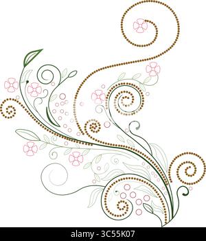 Viti e fiori Illustrazione Vettoriale