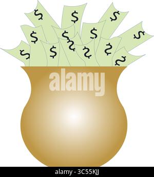 POT di soldi Illustrazione Vettoriale