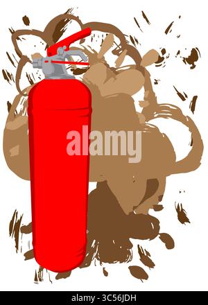 Graffiti per estintori. Decorazione astratta di Street art moderna eseguita in stile di pittura urbana. Illustrazione Vettoriale