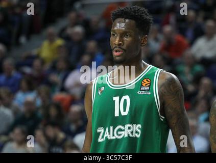 9 gennaio 2020, Madrid, MADRID, SPAGNA: MADRID, SPAGNA - 9 GENNAIO: Nigel Hayes di Zalgiris durante la partita di basket Euroligue, giocata tra Real Madrid e Zalgiris al Wizink Center il 9 gennaio 2020 a Madrid, Spagna. (Immagine di credito: © AFP7 via cavo ZUMA) Foto Stock