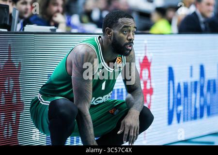 9 gennaio 2020, Madrid, MADRID, SPAGNA: MADRID, SPAGNA - 9 GENNAIO: KC Rivers di Zalgiris durante la partita di basket Euroligue, giocata tra Real Madrid e Zalgiris al Wizink Center il 9 gennaio 2020 a Madrid, Spagna. (Immagine di credito: © AFP7 via cavo ZUMA) Foto Stock