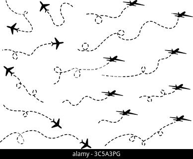 Il volo è normale. L'aereo si sta dirigendo verso l'atterraggio. Illustrazione Vettoriale