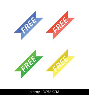 Set di icone vettore libero - icone piatte multiuso per la progettazione Web e dell'interfaccia utente Illustrazione Vettoriale