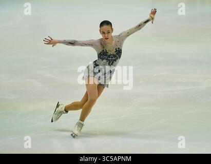 24 gennaio 2020: HANA Cvijanovic della Croazia in azione durante il Ladies Short Program ai Campionati europei di pattinaggio di figura ISU a Steiermarkhalle, Graz, Austria (Credit Image: &Copy; Ulrik Pedersen/CSM via ZUMA Wire) Foto Stock