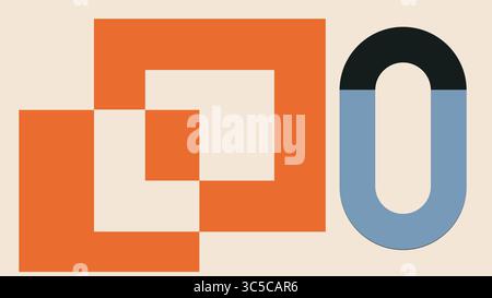 Sfondo moduli circolari sovrapposti astratti Foto Stock