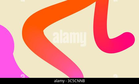 Minimalista Vibrant Line Art su sfondo beige Foto Stock