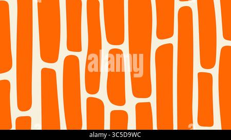 Sfondo del design retro organico verticale arancione Foto Stock