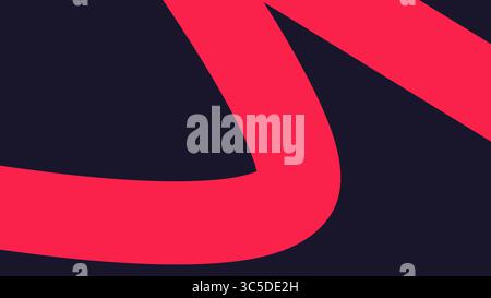 Red Swooping Line su sfondo Deep Black Foto Stock