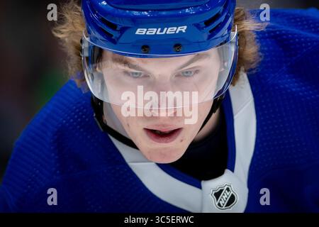 8 febbraio 2020: Centro dei Canucks Adam Gaudette (88) in azione durante la partita NHL tra i Calgary Flames e i Vancouver Canucks alla Rogers Arena di Vancouver, Canada. Dom Gagne/CSM(immagine di credito: &Copy; dom Gagne/CSM tramite cavo ZUMA) Foto Stock