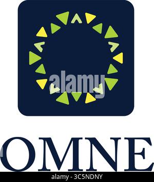 Logo circolare con forme astratte a triangolo Illustrazione Vettoriale