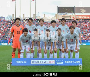 11 marzo 2020: La nazionale giapponese posa prima della partita della SheBelieves Cup tra Stati Uniti e Giappone, al Toyota Stadium di Frisco, Texas. Kevin Langley/CSM(immagine di credito: &Copy; Kevin Langley/CSM tramite cavo ZUMA) Foto Stock