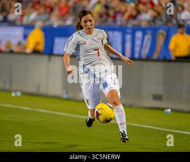 11 marzo 2020: Il centrocampista giapponese EMI Nakajima (7), in azione durante la partita della SheBelieves Cup tra Stati Uniti e Giappone, al Toyota Stadium di Frisco, Texas. Kevin Langley/CSM(immagine di credito: &Copy; Kevin Langley/CSM tramite cavo ZUMA) Foto Stock